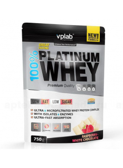 100% Platinum Whey со вкусом малина-белый шоколад 750г пакет N 1