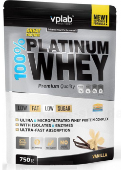 100% Platinum Whey со вкусом ванили 750г пакет N 1