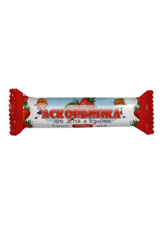 Аскорбинка таб жеват д/детей и взрослых со вкус клубники 30г БАД N 10