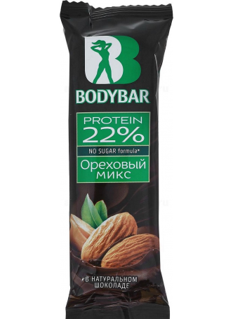 Bodybar батончик с высоким содержанием протеина ореховый микс в горьк шоколаде 50 г N 1