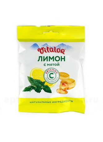 Виталор карамель леденцовая 60г лимон/мята/вит С БАД N 1