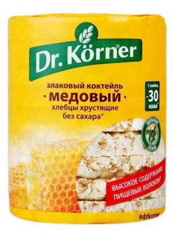 Dr.Korner хлебцы хрустящие 100г злаковый коктейль медовый N 1