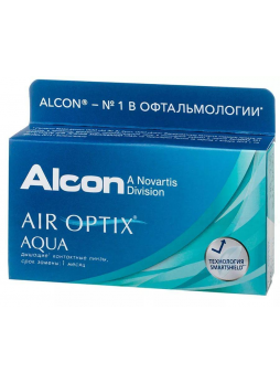 Alcon Air Optix Aqua 30тидневные контактные линзы D 14.2/R 8.6/  -0.75 N 3