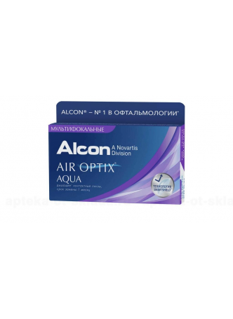 Alcon Air Optix Aqua Multifocal 30тидневные контактные линзы D 14.2/R 8.6/ -4.50 high N 3