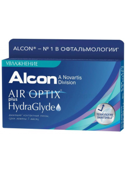 Alcon Air Optix plus HydraGlyde 30тидневные контактные линзы D 14.2/R 8.6/  -8.50 N 3