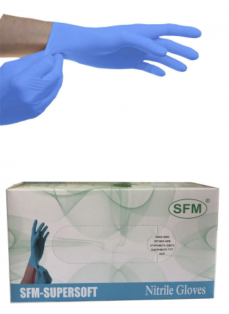Перчатки SFM смотр нитриловые н/стер текстур особо чувствительные р-р S шт N 200 оптом