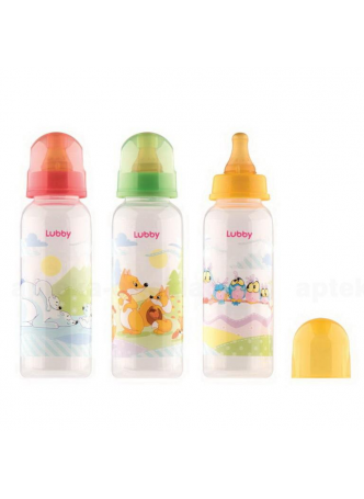 Lubby бутылочка с латекс соской мол 250мл /13564/ 0+мес N 1