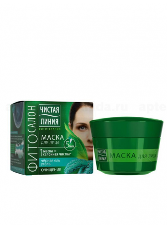 Чистая линия маска д/лица 45мл очищающая черная ель/уголь N 1