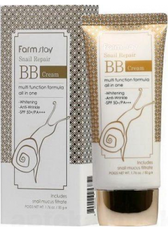 FarmStay Антивозрастной BB-крем для лица с муцином королевской улитки SPF 50+/PA+++ 50г N 1