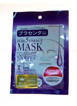 Japan Gals Маска с плацентой Pure5 Essential, 1 шт N 1