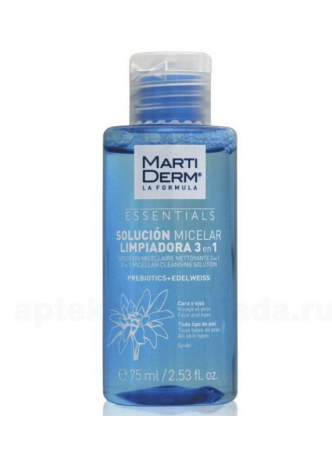 MartiDerm Essentials мицеллярный очищающий раствор 3в1 цветки эдельвейса 75мл N 1 оптом