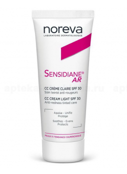 Noreva Сенсидиан AR крем CC д/склон покраснению кожи лица светлый тон SPF30 40мл N 1