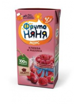 ФрутоНяня морс клюква/малина 200 мл N 1