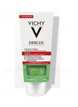 Vichy Dercos 3в1 шампунь/пилинг/маска Micro Peel против перхоти 200мл N 1