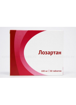 Лозартан тб п/о плен 100 мг N 30