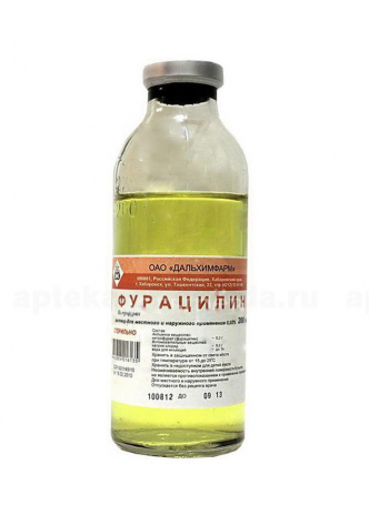 Фурацилин р-р д/местного и наружного пр-я стер 0.02% фл 200мл N 1