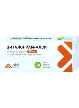 Циталопрам-АЛСИ таб п/о плен 20мг N 30