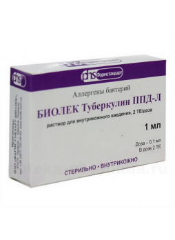 Биолек Туберкулин ППД - Л р-р внутрикожного введ 2ТЕ/доза амп 1 мл (10 доз) фл N 1
