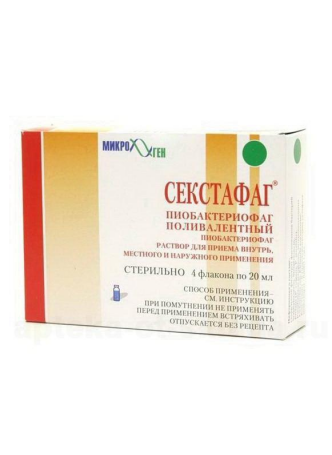 Секстафаг пиобактериофаг поливалентный р-р д/внутр прим 20мл фл N 4 оптом