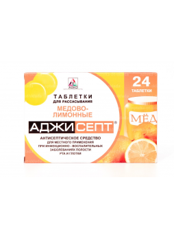 Аджисепт тб д/рассас мед/лимон N 24