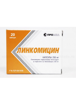 Линкомицина гидрохлорид капс 250мг N 20