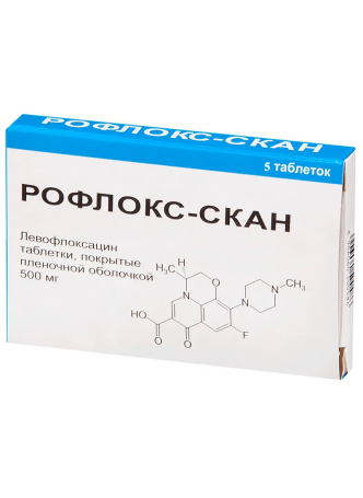 Рофлокс-скан тб п/о плен 500мг N 5 оптом
