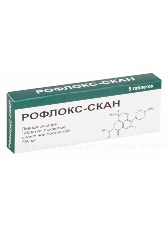 Рофлокс-скан тб п/о плен 750 мг N 5 оптом