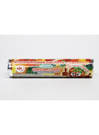 Аскорбиновая кислота с сахаром со вкусом клубники крутка тб N 10