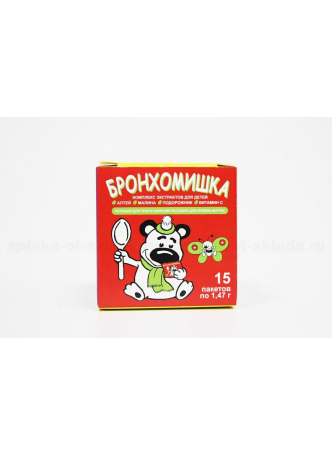 Бронхомишка порошок д/приг р-ра внутрь пак 1,47г N 15