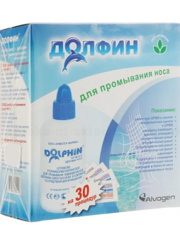 Долфин устройство д/промыв носа 240мл+ср-во минер раст компл 2г N 10