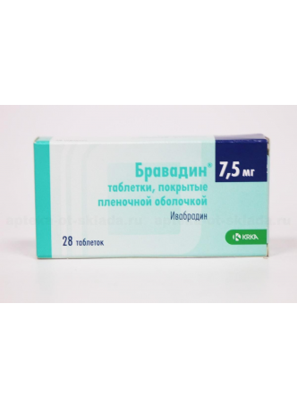 Бравадин тб п/о плен 7,5 мг N 28