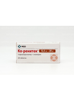 Ко-ренитек тб 20мг/12.5мг N 28