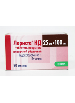 Лориста НД таб п/о плен 25мг+100мг N 90