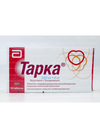 Тарка тб п/о плен с модиф высвоб 240мг+4мг N 28 оптом