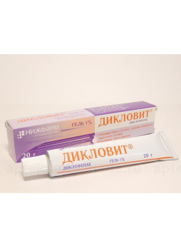 Дикловит(Диклофенак) гель 1% 20 г N 1