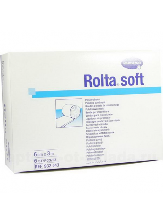 Hartmann Rolta soft мягкий подкладочный бинт 6см х 3м N 6 оптом