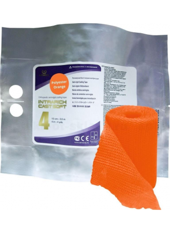 Intrarich Cast Soft 4 бинт полимерный полужестк фикс 10см*3,6м оранжевый N 1