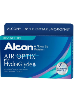 Alcon Air Optix plus HydraGlyde 30тидневные контактные линзы D 14.2/R 8.6/ -10.50 N 3