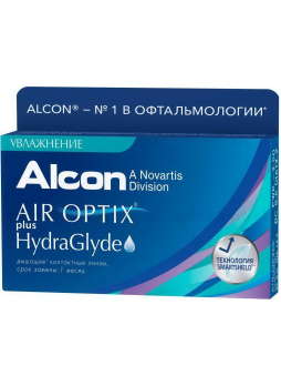 Alcon Air Optix plus HydraGlyde 30тидневные контактные линзы D 14.2/R 8.6/ -11.50 N 3
