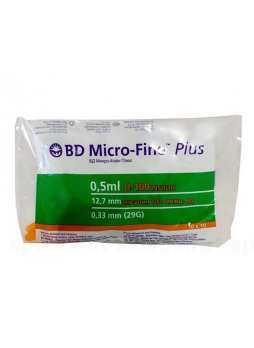 BD Micro-Fine Plus шприцы инсулиновые 0,5мл U-100 0.33x12.7мм 29G с иглой N 10