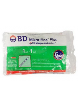 BD Micro-Fine Plus шприцы инсулиновые 1мл U-100 0.25x6мм 31G с иглой N 10
