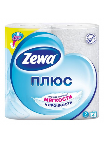Бумага туалетная Zewa+ 2-х слойная белая N 4 оптом