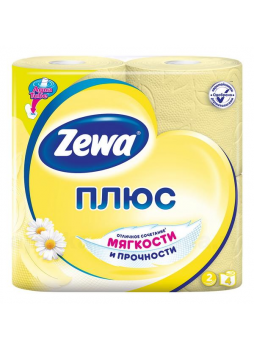 Бумага туалетная Zewa+ 2-х слойная ромашка N 4