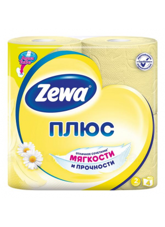 Бумага туалетная Zewa+ 2-х слойная ромашка N 4