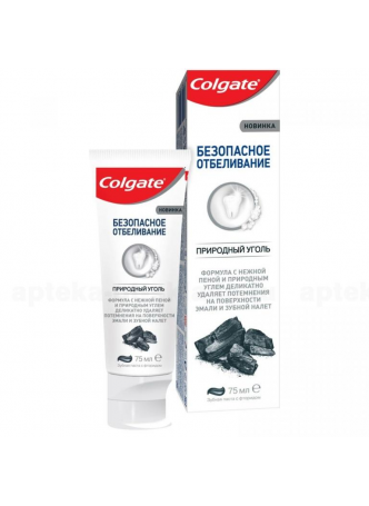 Colgate зубная паста безопасное отбеливание природный уголь 75 мл N 1