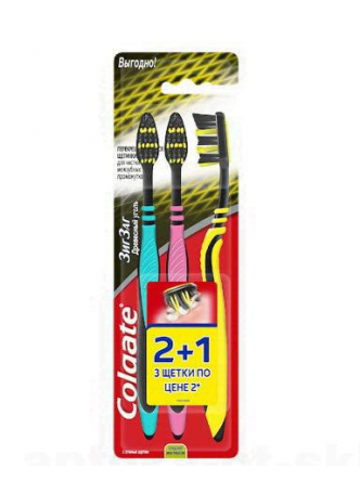 Colgate зубная щетка Зиг-Заг древесный уголь средняя 3 по цене 2 N 1 оптом