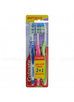 Colgate зубная щетка ЗигЗаг перекрещивающиеся щетинки сред жестк N 3
