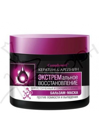 COMPLIMENT Keratin и Arginine Бальзам-маска экстрем восстан д/истонч/секущ волос 300мл N 1 оптом