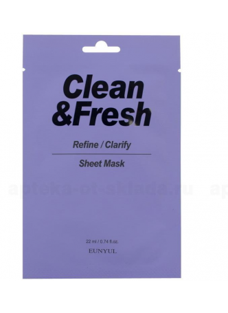 Eunyul Clean и Fresh маска д/лица тканевая д/выравнивания тона и рельефа лица 22мл N 1