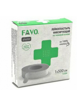 Favo лейкопластырь фиксирующий тканевая основа 1смх500см N 1